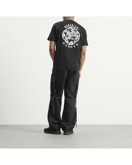 Maharishi Black Paper Cut Kirin T-Shirt for men