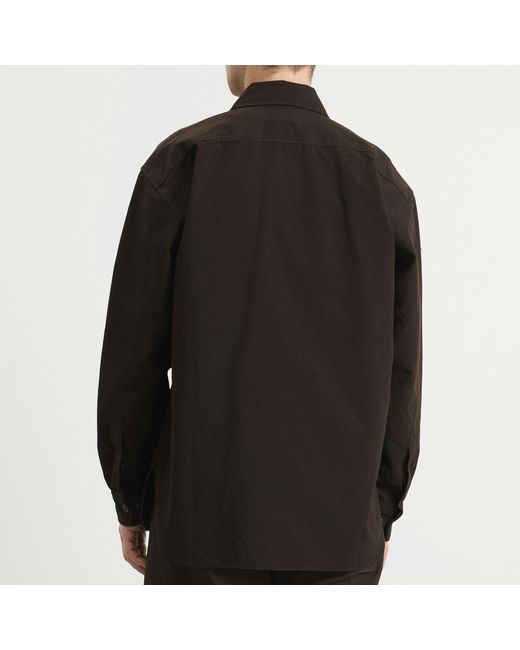 Dries Van Noten Black Overdyed Double Weave Cotton Shirt Jacket for men