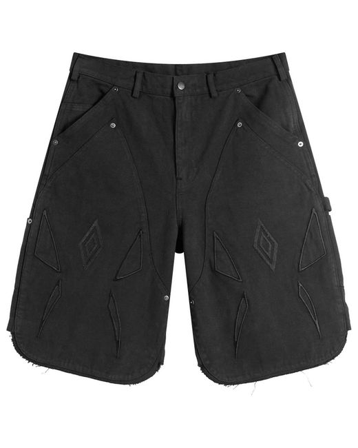 Umbro by Slam Jam Black Shinguard Canvas Short for men