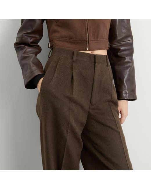 Auralee Gray Flannel Two-Tuck Trousers