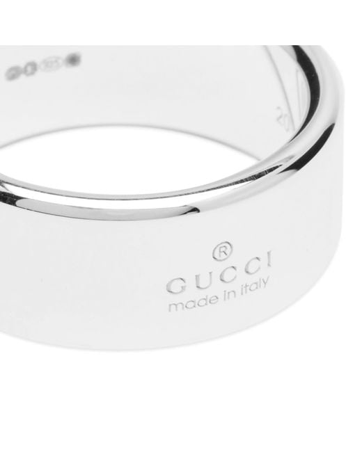 Gucci Metallic Diagonal Interlocking G Wide Ring for men