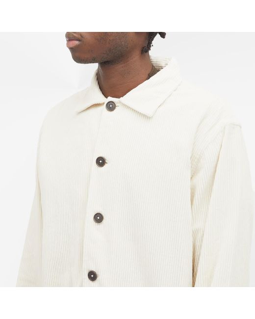 Universal Works White Corduroy Easy Jacket for men