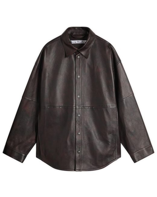 Acne Black Laraw Nappa Overshirt for men