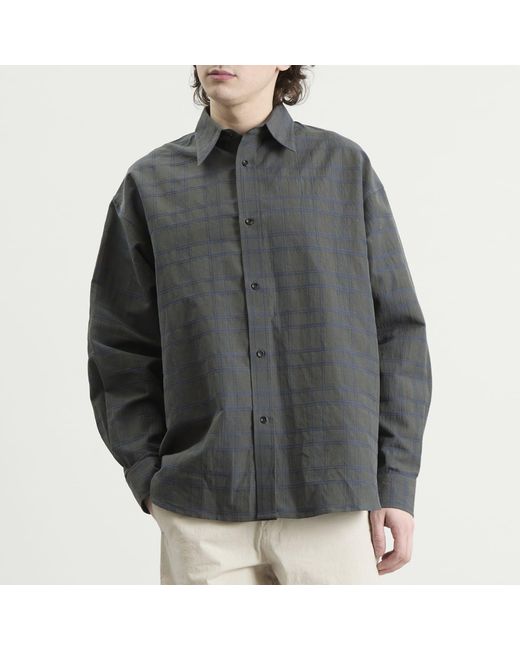 SAGE NATION Gray Chisholm Check Shirt for men