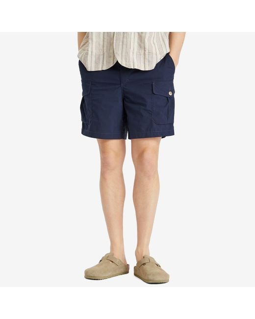 Folk Blue Utility Shorts for men