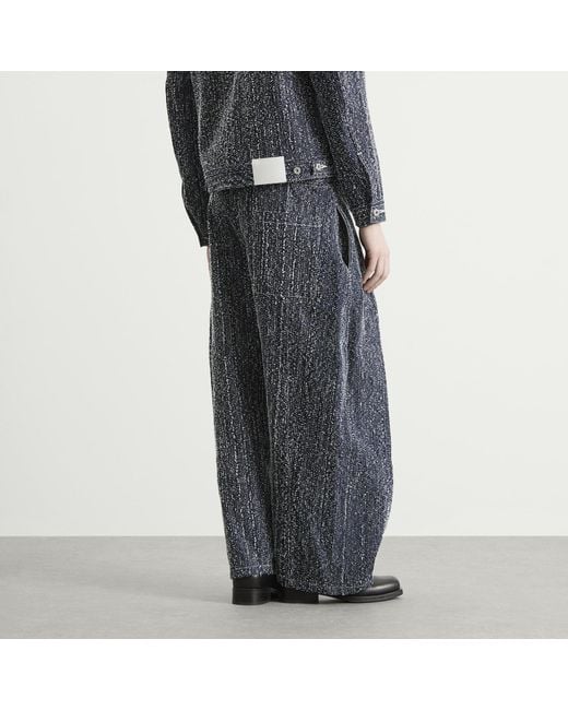 SAGE NATION Gray Box Pleat Needle Punch Denim Jeans for men