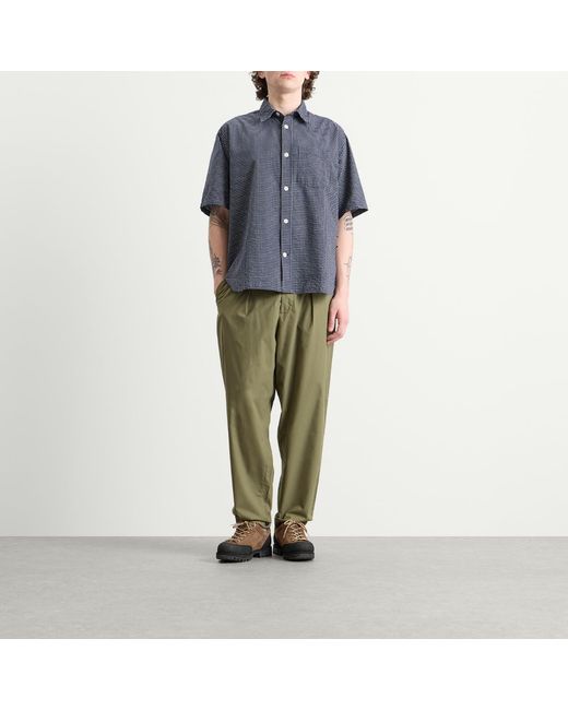 Universal Works Green Recycled Poly Tech Pleated Track Pant for men