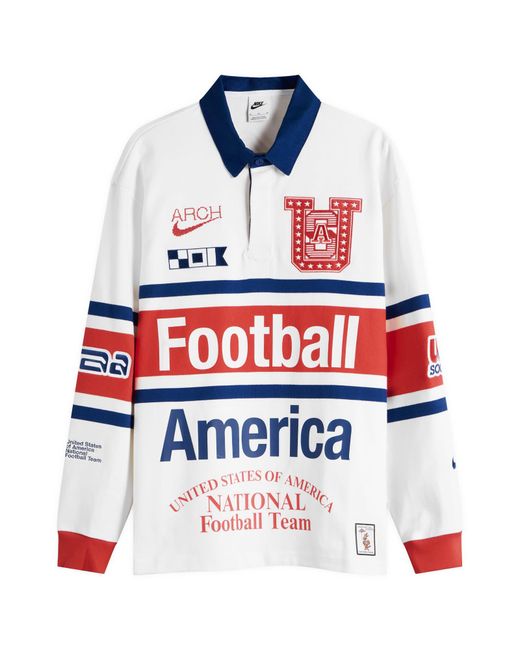 Nike Red X Arch Usa Long-Sleeved Rugby Shirt for men