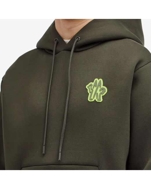 Moncler Green Badge Logo Hoodie for men