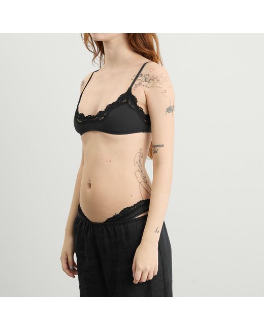 Skims Black Fits Everybody Lace Scoop Bralette