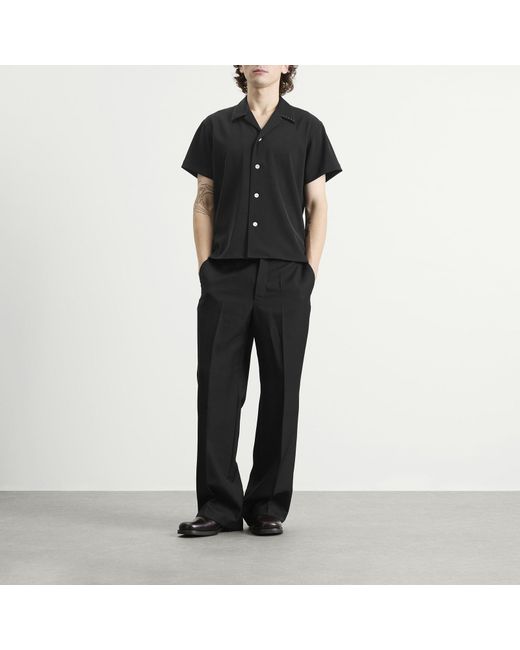 Second/Layer Black Second Layer Short Sleeve Avenue Shirt for men