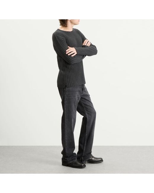Acne Black Kartic Cotton Core Ribbed Jumper for men