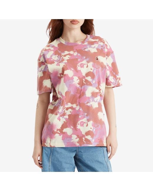 A Bathing Ape Pink Map Camo Oversized T-Shirt