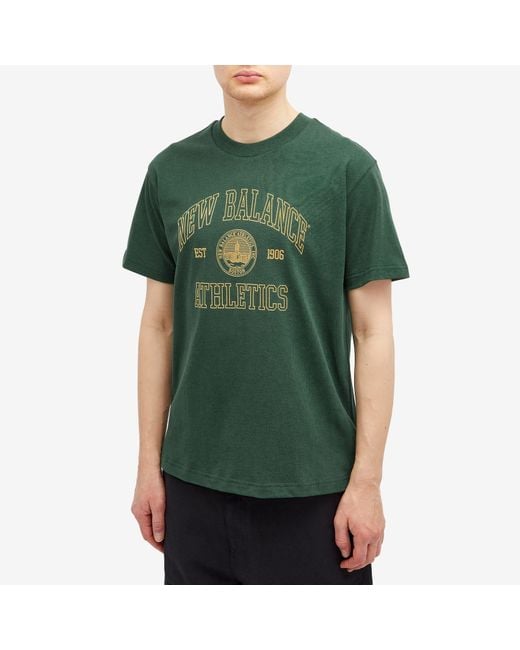 New Balance Green Varsity Oversized T-Shirt for men