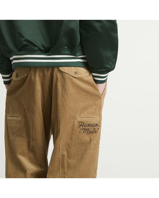 Human Made Natural Corduroy Pleated Trousers for men