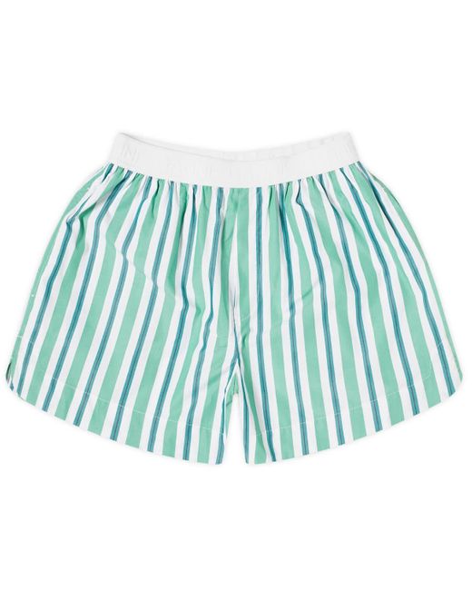 Ganni Blue Stripe Cotton Elasticated Shorts