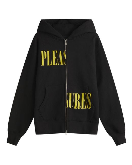 Pleasures Black Split Zip Hoodie for men