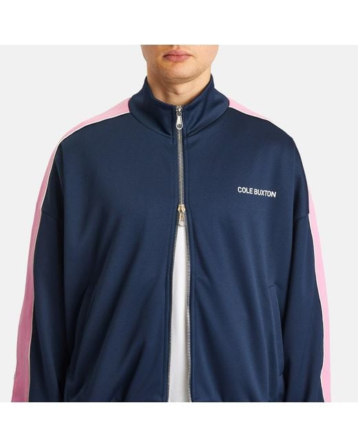 Cole Buxton Blue Contrast Tape Track Jacket for men