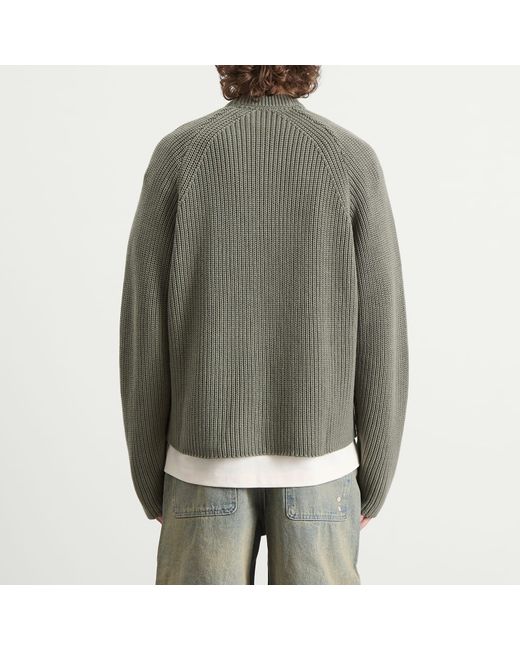 About Blank Gray Rib Mock Neck Crew for men