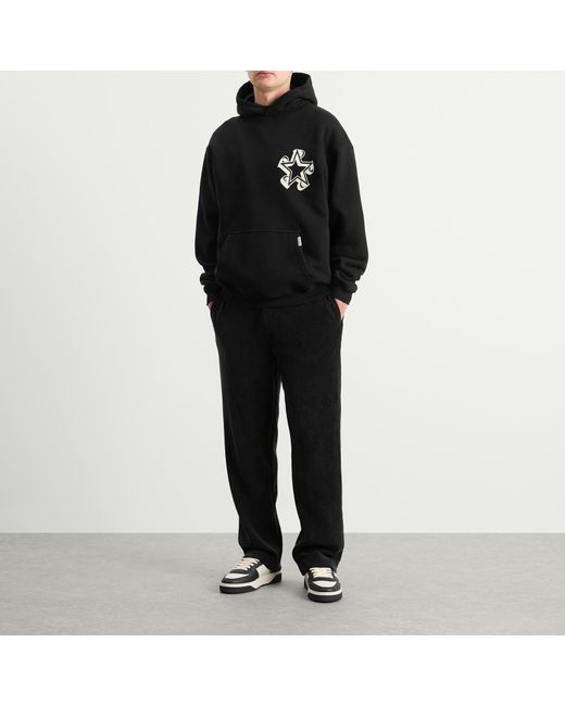 Represent Black Ribbed Hybrid Pant for men