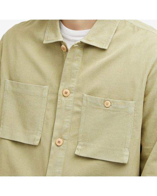 Folk Green Microcheck Cord Shirt for men