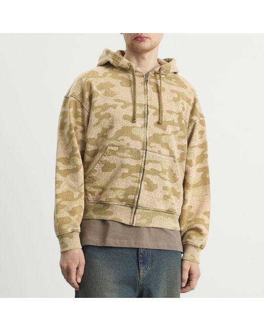 Daily Paper Brown Boxy Zip Hoodie for men