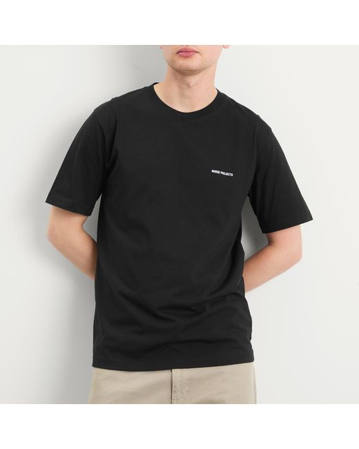 Norse Projects Black Johannes Logo Print T-Shirt for men