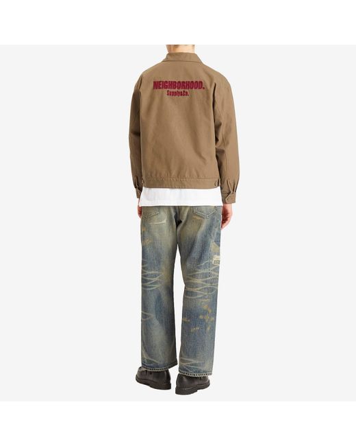 Neighborhood Brown Zip Work Jacket for men