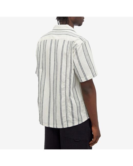 Corridor NYC Gray High Twist Stripe Vacation Shirt for men