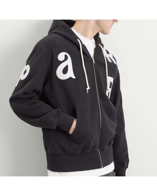 by Parra Black Word Salad Zip Hoodie for men
