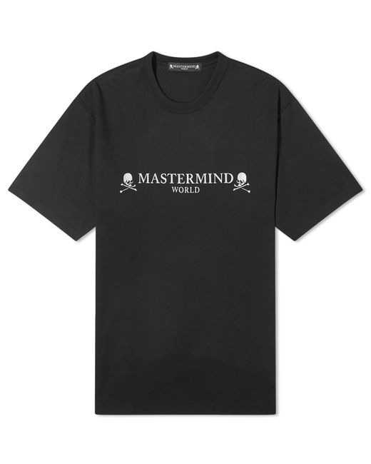 MASTERMIND WORLD Black Embroidered Skull Logo T-Shirt for men