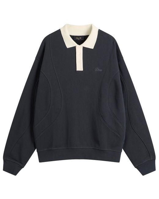 Dime Blue French Terry Rugby Shirt for men