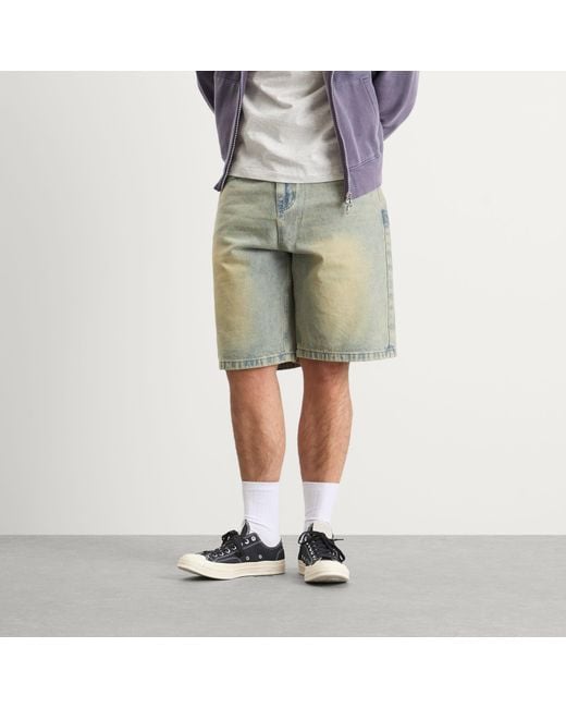 Butter Goods Green Scorpion Stitch Denim Shorts for men