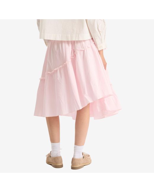 YMC Pink Draped Midi Skirt
