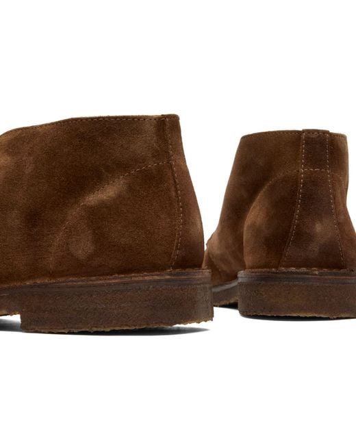 Drake's Brown Crosby Moc Toe Chukka Boots for men