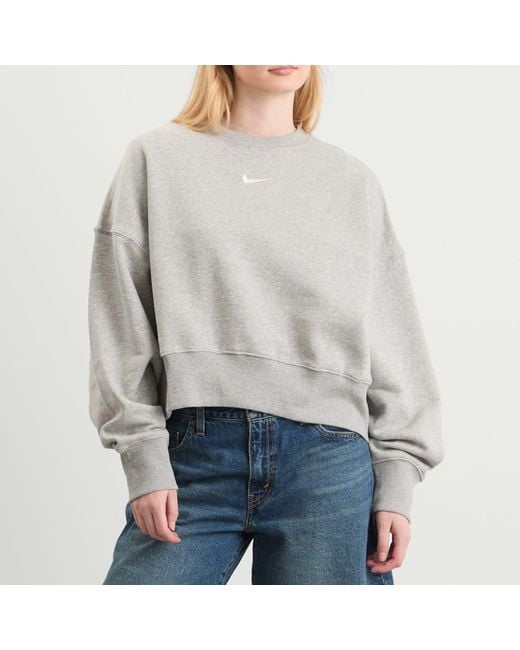 Nike Gray Phoenix Fleece Oversized Crew Sweat