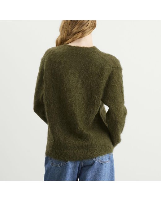 Auralee Green Mohair Knit Pullover