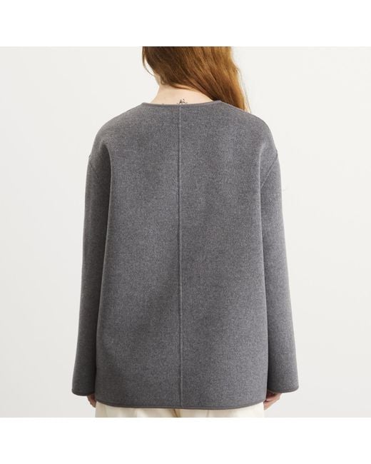 Rohe Gray Mandarin Closure Double-Faced Jacket