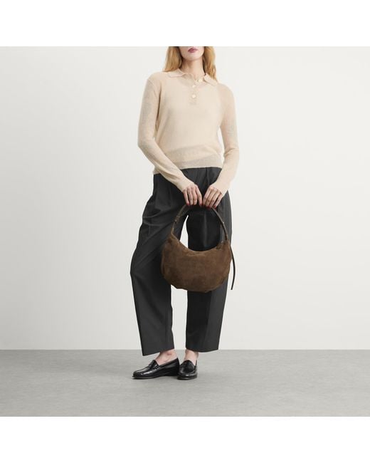 Studio Nicholson White Long Sleeve Polo Knit