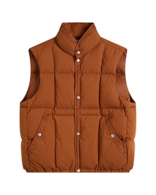 Stone Island Brown Marina Cotton Nylon Tela Down Vest for men