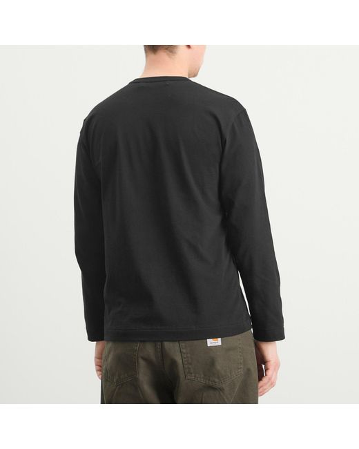COMME DES GARÇONS PLAY Black Long Sleeve Basic Logo T-Shirt for men