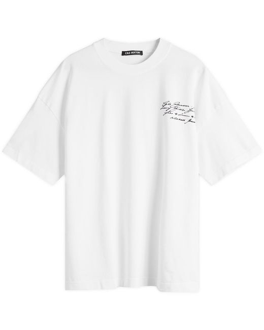Cole Buxton White Script T-Shirt for men