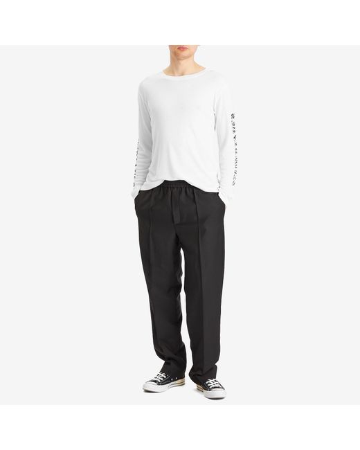 Second/Layer White Destroyed Skate Wave Long Sleeve T-Shirt for men