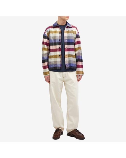 YMC Purple Pj Check Overshirt for men