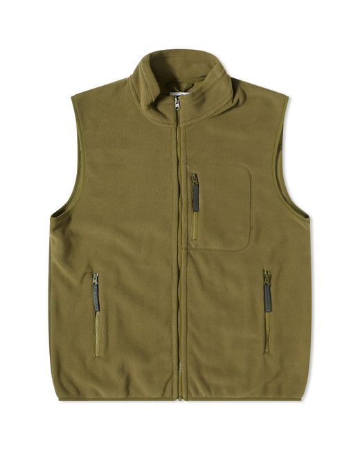 POLAR SKATE Green Basic Fleece Vest for men