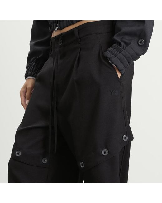 Y-3 Black Button Cargo Pant