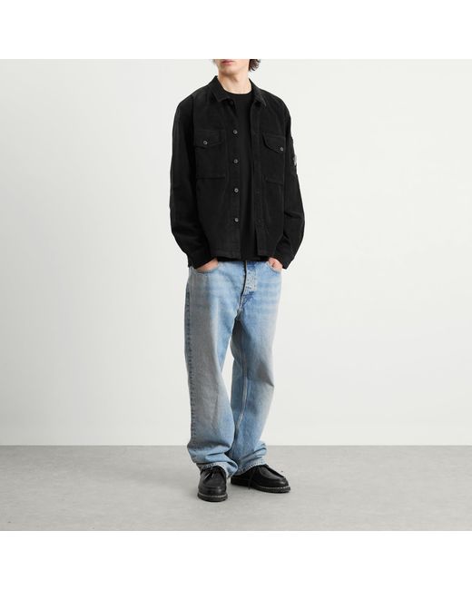 C P Company Black Corduroy Overshirt for men