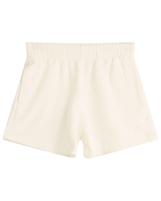 Anine Bing Natural Kam Framed Monogram Shorts