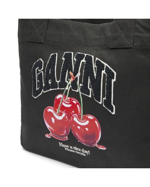 Ganni Black Medium Trapeze Shopper Bag