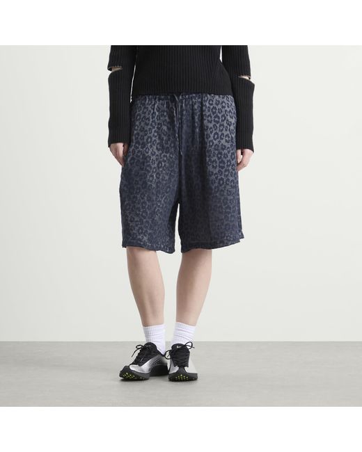 Needles Blue Leopard Print Shorts